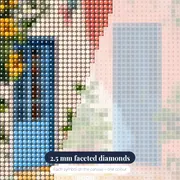 Flowering Greek Courtyard Diamond Painting – diamond close-up