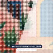 Scala Fiorita e Casa Rosa di Grecia Diamond Painting – primo piano dei diamanti