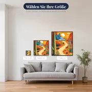 Wüstenpfad zum blauen Dorf Diamantmalerei – verfügbare Größen