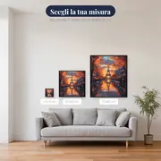 Torre Eiffel sotto la pioggia autunnale al tramonto Diamond Painting – misure disponibili