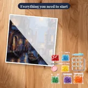 Gondola in Venice Under the Full Moon Diamond Painting – kit ready to start