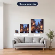 Gondolas on the Canals of Venice at Night Diamond Painting – available sizes