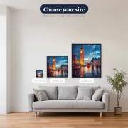 Big Ben and Red Bus in London Under the Rain Diamond Painting – available sizes