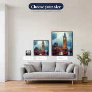 Big Ben Lights and London Red Bus Diamond Painting – available sizes