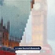 Big Ben Lights and London Red Bus Diamond Painting – diamond close-up