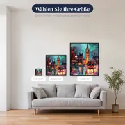 London Bridge, Big Ben und roter Doppeldeckerbus in der Abenddämmerung – Diamond Painting – verfügbare Größen