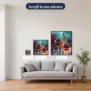 Ponte di Westminster, Big Ben e autobus rosso al crepuscolo - Diamond Painting – misure disponibili