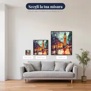 Riflessi di Big Ben e autobus rosso a Londra Diamond Painting – misure disponibili