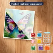 Papillons d'Aquarelle en Lumière – kit prêt à commencer