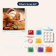 Rustic Bread Basket Diamond Painting – kit contents