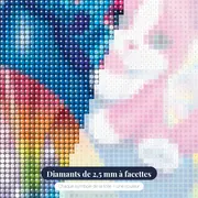 Chaton Rose et Blanc aux Yeux Bleus dans une Chaussure Arc-en-Ciel – gros plan des diamants