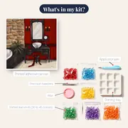 Red and Black Elegance: Luxurious Diamond Painting Bathroom – kit contents
