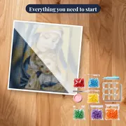 Virgin Mary in Golden Veil and Baby Jesus – kit ready to start