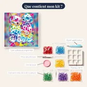 Chiens Artistes : Duo de Dalmatiens aux Éclaboussures de Couleurs – contenu du kit