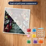 Chien en Vitrail aux Tons Rouges et Violets – kit prêt à commencer