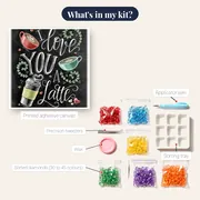 I Love You A Latte – Diamond Painting Coffee Cups – kit contents