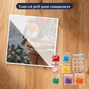 Rouge-gorge en Hiver : Douceur de Noël – kit prêt à commencer