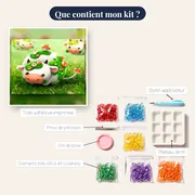 Vache Kawaii aux Champignons Magiques – contenu du kit