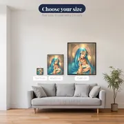 Turquoise Blue Virgin Mary and Baby Jesus – available sizes