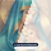 Turquoise Blue Virgin Mary and Baby Jesus – diamond close-up