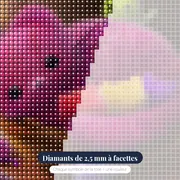 Pelote Féline : Chat Rose au Panier de Laine – gros plan des diamants