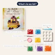 Paris Pancakes: Sweet Indulgence in Diamond Painting – kit contents