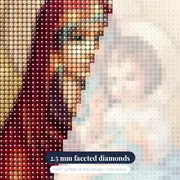Red Virgin Mary and Baby Jesus – diamond close-up