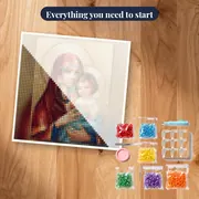 Red Virgin Mary and Baby Jesus – kit ready to start
