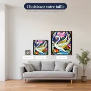 Cygne Doré aux Lotus Vitrail – tailles disponibles