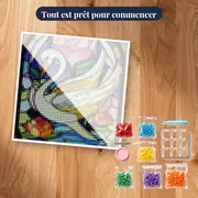 Cygne Doré aux Lotus Vitrail – kit prêt à commencer