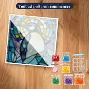 Manchot Vitrail aux Aurores Boréales – kit prêt à commencer