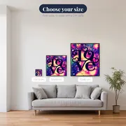 Galactic Love: Hearts and Stars in Diamond Painting – available sizes