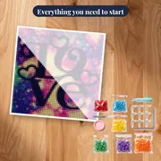 Galactic Love: Hearts and Stars in Diamond Painting – kit ready to start