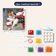 Rouge-gorge sous la Neige Hivernale – contenu du kit
