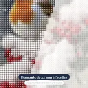 Rouge-gorge sous la Neige Hivernale – gros plan des diamants