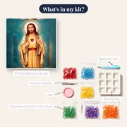Sacred Heart of Jesus Diamond Painting – kit contents