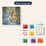 Virgin Mary and Baby Jesus with Wildflowers – kit contents