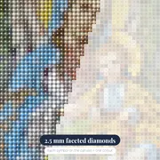 Virgin Mary and Baby Jesus with Wildflowers – diamond close-up
