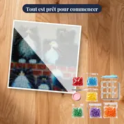 Cinq Chats Ébouriffés sur le Mur de Briques – kit prêt à commencer