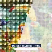 Paradis Tropical : Oiseaux Exotiques et Cascade – gros plan des diamants