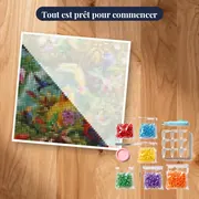 Paradis Tropical : Oiseaux Exotiques et Cascade – kit prêt à commencer