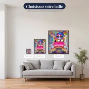 Chat Psychédélique au Volant – tailles disponibles