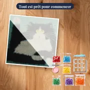 Chat Surpris aux Coussinets Roses – kit prêt à commencer