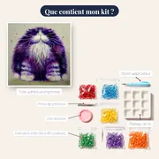 Gros Chat Fluffy aux Yeux Jaunes – contenu du kit