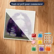 Gros Chat Fluffy aux Yeux Jaunes – kit prêt à commencer