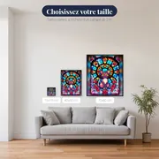 Félin Vitrail aux Fleurs Enchantées – tailles disponibles