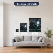 Chat Noir aux Yeux de Jade sous la Neige – tailles disponibles