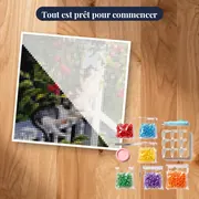 Chats Fleuris sur la Balustrade – kit prêt à commencer