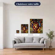 Lion de Vitrail Flamboyant – tailles disponibles