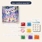 Chatons Fleuris sous la Nuit Étoilée – contenu du kit